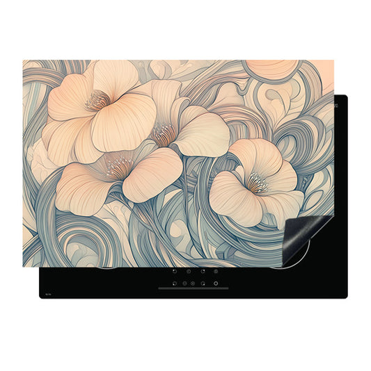 Art Nouveau Bloemen - Inductie Beschermer